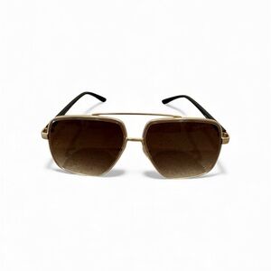 Vintage Gucci Made In Italy Aviator Gold And Black 90’s Sunglasses